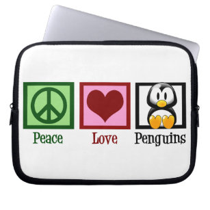 Peace Love Penguins Laptop Sleeve