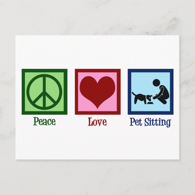 Peace Love Pet Sitting Dog Walking Service Postcard (Front)