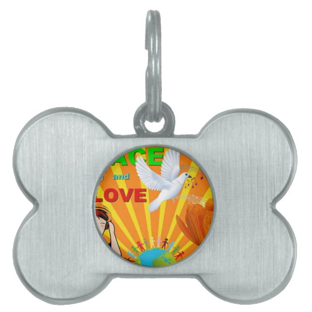 Peace & Love Pet Tag (Front)
