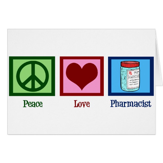 Peace Love Pharmacist Card (Front Horizontal)