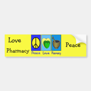 Peace Love Pharmacy Bumper Sticker