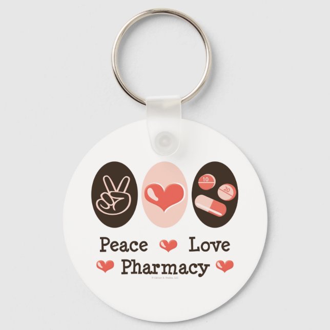 Peace Love Pharmacy Key Chain (Front)