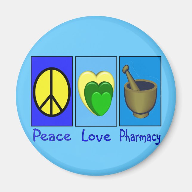 Peace Love Pharmacy Magnet (Front)