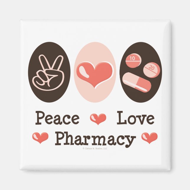 Peace Love Pharmacy Magnet (Front)