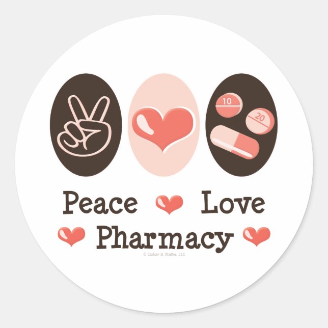 Peace Love Pharmacy Stickers (Front)
