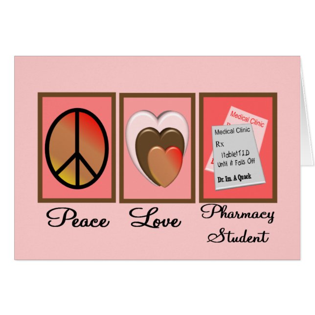 Peace Love Pharmacy Student Gifts (Front Horizontal)