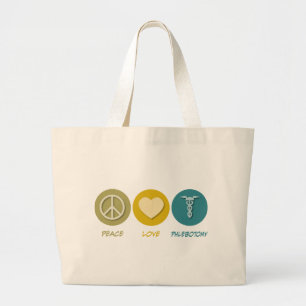 Peace Love Phlebotomy Large Tote Bag