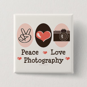 Peace Love Photography Camera Button