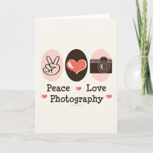 Peace Love Photography Camera Greeting Card