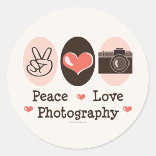 Peace Love Photography Camera Stickers