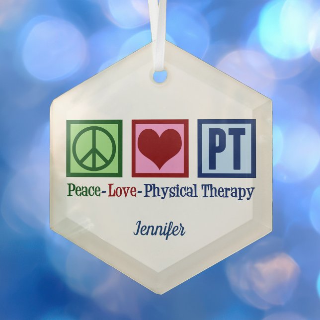 Peace Love Physical Therapy Custom PT Christmas Glass Tree Decoration (Creator Uploaded)