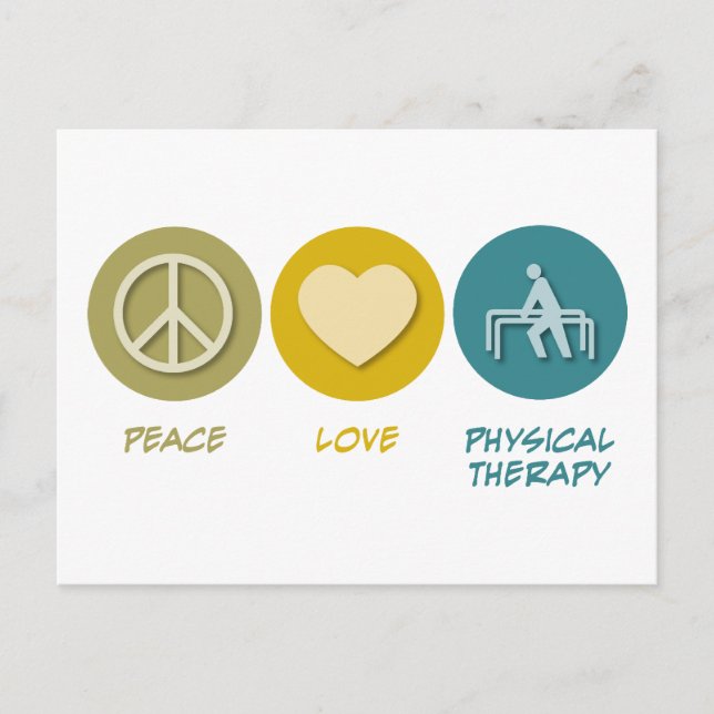 Peace Love Physical Therapy Postcard (Front)