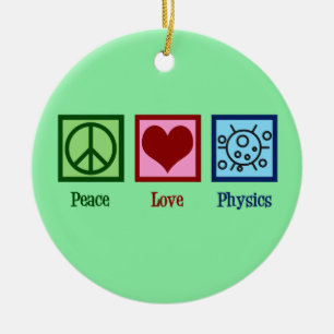 Peace Love Physics Ceramic Tree Decoration