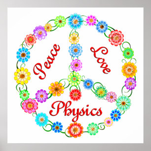 Peace Love Physics Poster