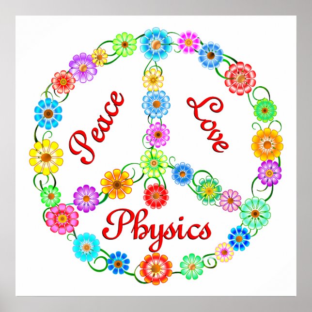 Peace Love Physics Poster (Front)