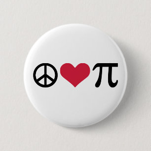 Peace, Love & Pi 6 Cm Round Badge