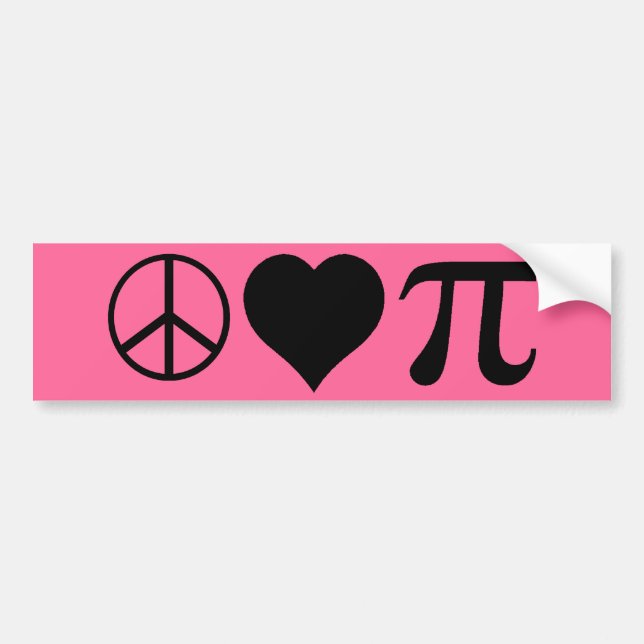 peace love pi bumper sticker (Front)
