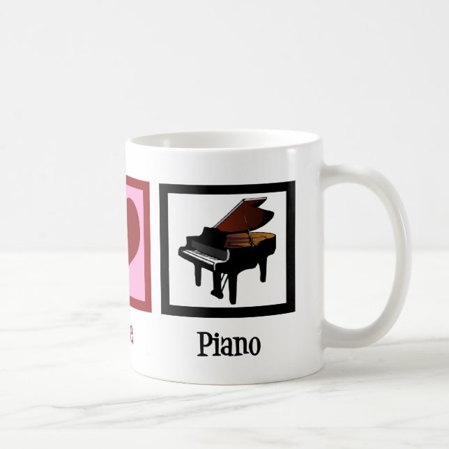 Peace Love Piano Coffee Mug (Right)