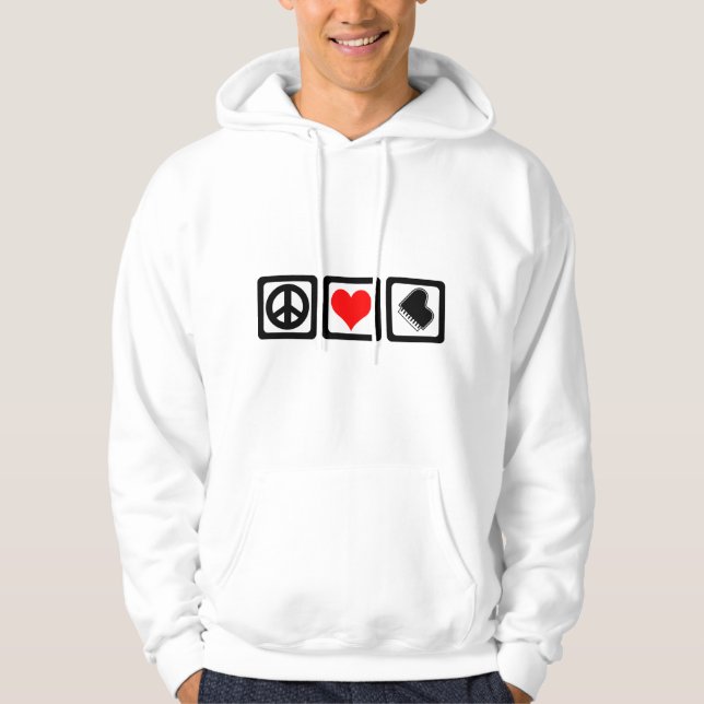 Peace love piano hoodie (Front)