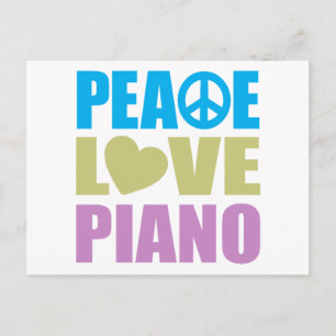 Peace Love Piano Postcard