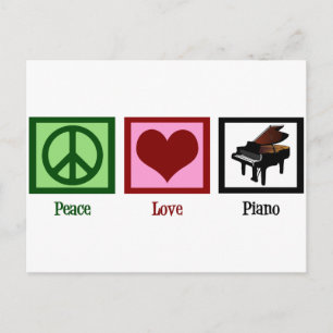 Peace Love Piano Postcard