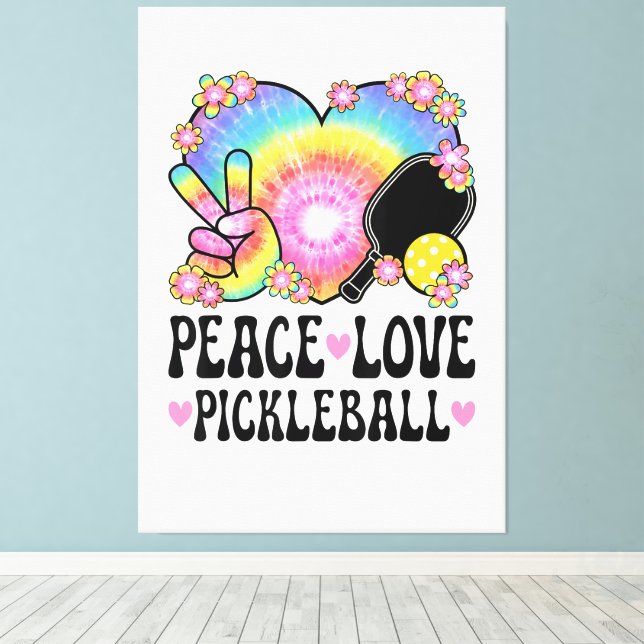 Peace Love Pickleball Canvas Print (Insitu(Wood Floor))