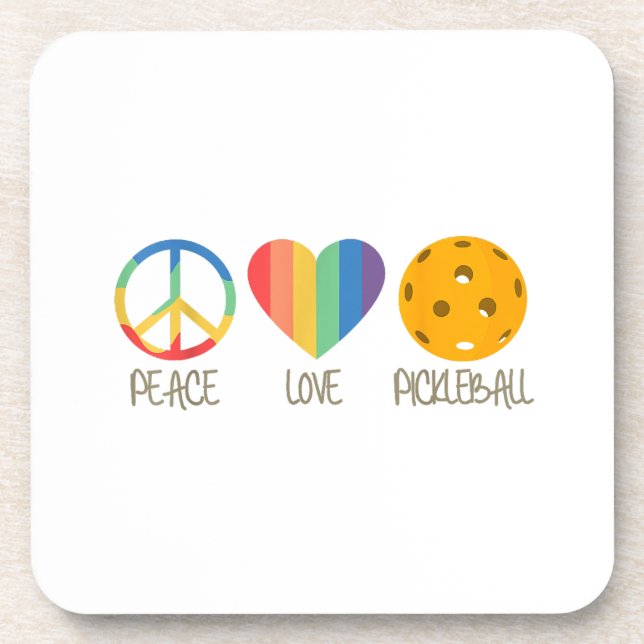 Peace Love Pickleball Coaster (Front)