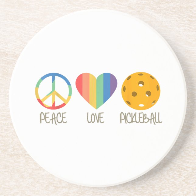 Peace Love Pickleball Coaster (Front)
