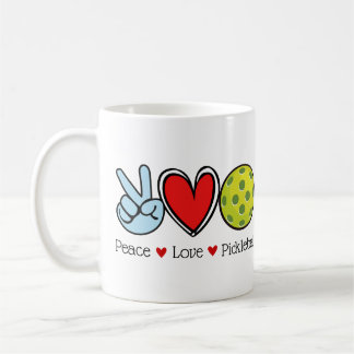 Peace Love Pickleball Coffee Mug