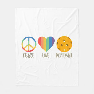 Peace Love Pickleball Fleece Blanket
