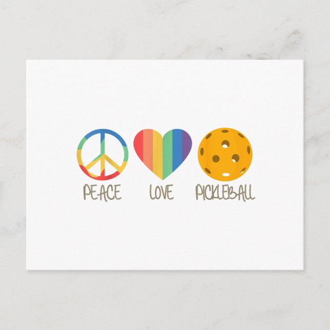 Peace Love Pickleball Holiday Postcard (Front)