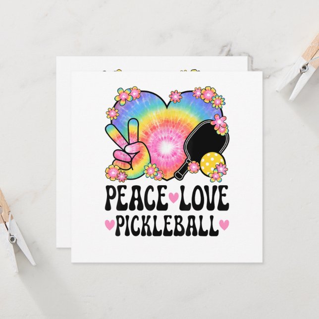 Peace Love Pickleball Invitation (Front/Back In Situ)