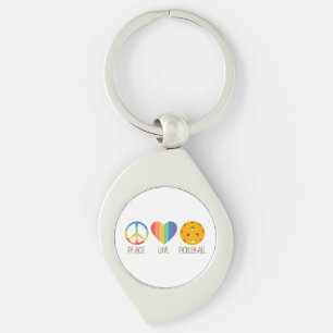 Peace Love Pickleball Key Ring