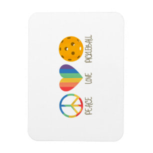 Peace Love Pickleball  Magnet