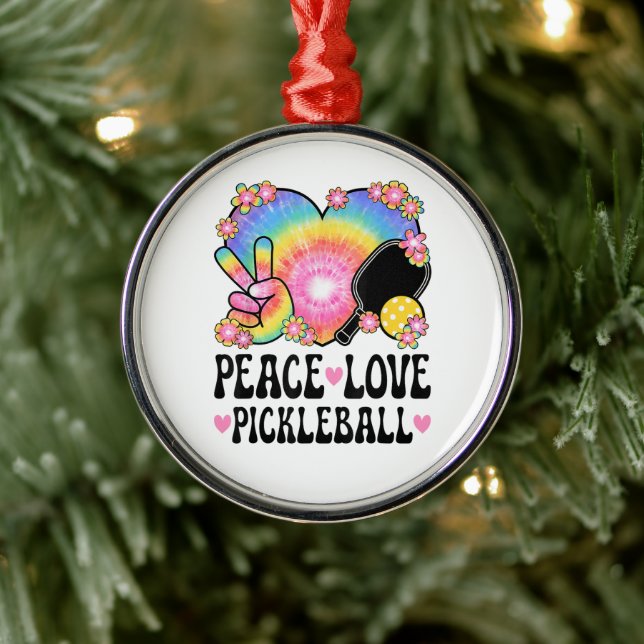 Peace Love Pickleball Metal Tree Decoration (Tree)