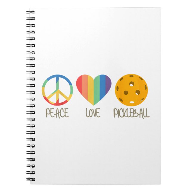 Peace Love Pickleball Notebook (Front)