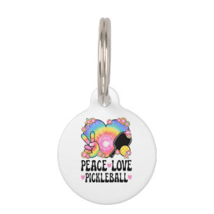 Peace Love Pickleball Pet Tag