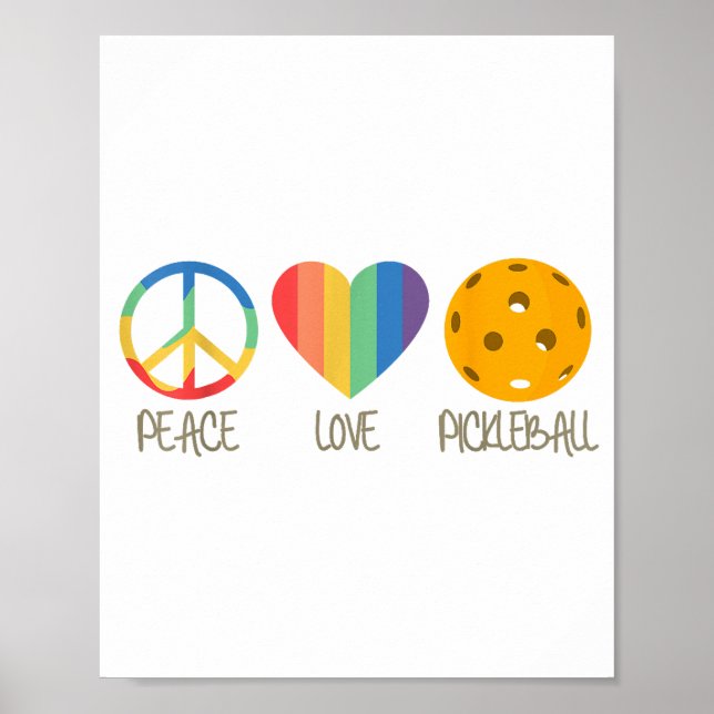 Peace Love Pickleball  Poster (Front)