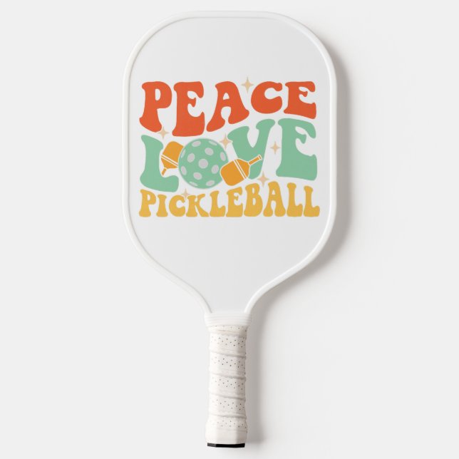 Peace, Love & Pickleball – Retro Vibes Only Paddle (Back)