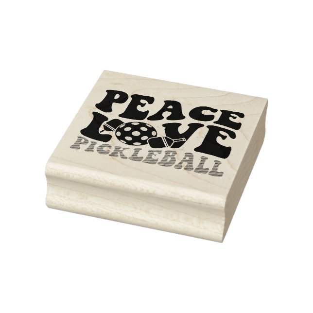 Peace Love Pickleball Rubber Stamp (Stamp)