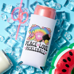 Peace Love Pickleball Seltzer Can Cooler