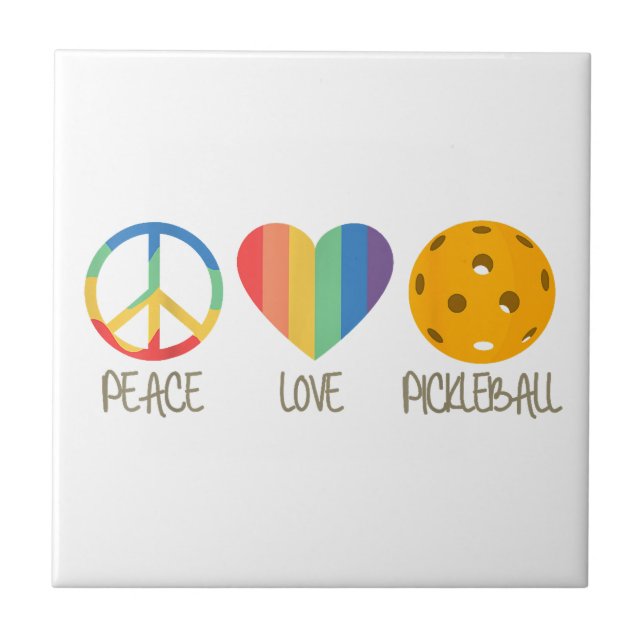 Peace Love Pickleball Tile (Front)