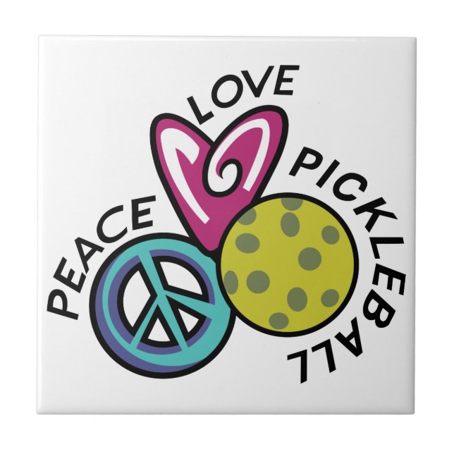 Peace Love Pickleball Tile (Front)