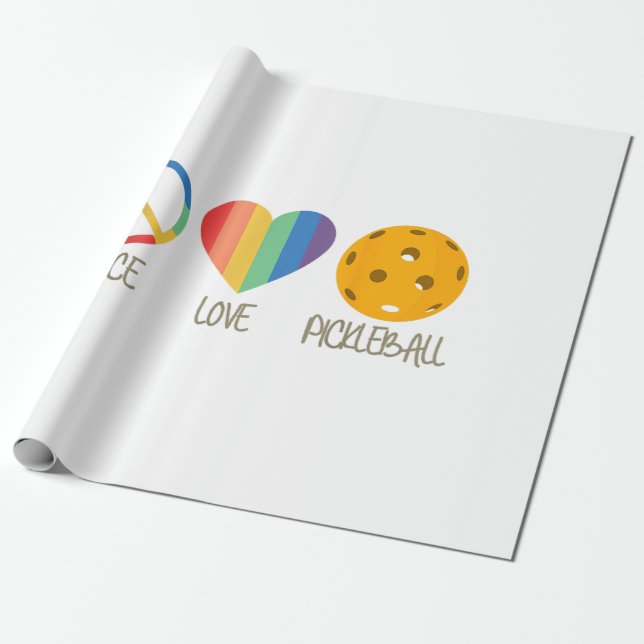 Peace Love Pickleball  Wrapping Paper (Unrolled)