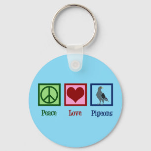 Peace Love Pigeons Key Ring