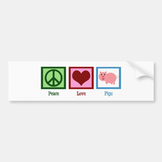 Peace Love Pigs Bumper Sticker (Front)