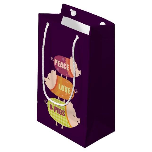 Peace Love Pigs Gift Bag (Front Angled)