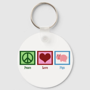 Peace Love Pigs Key Ring