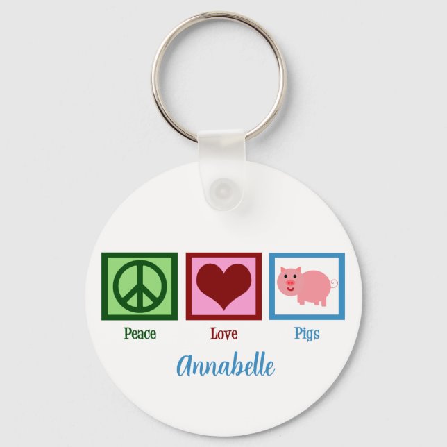 Peace Love Pigs Key Ring (Front)