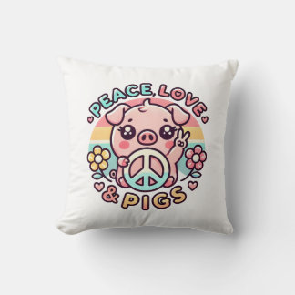 Peace Love & Pigs Pillow